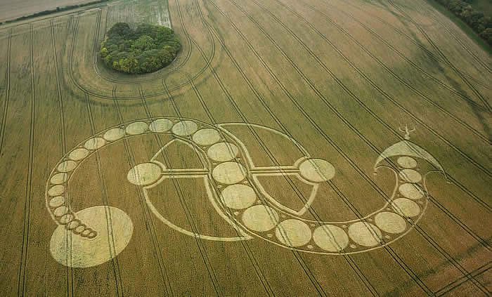 Inverted S Crop Circle West Woodhay Down, Wiltshire 29th July 2011.jpg